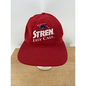 Vintage Stren Hat SnapBack Red Easy Cast Fishing Embroidered Logo Boating